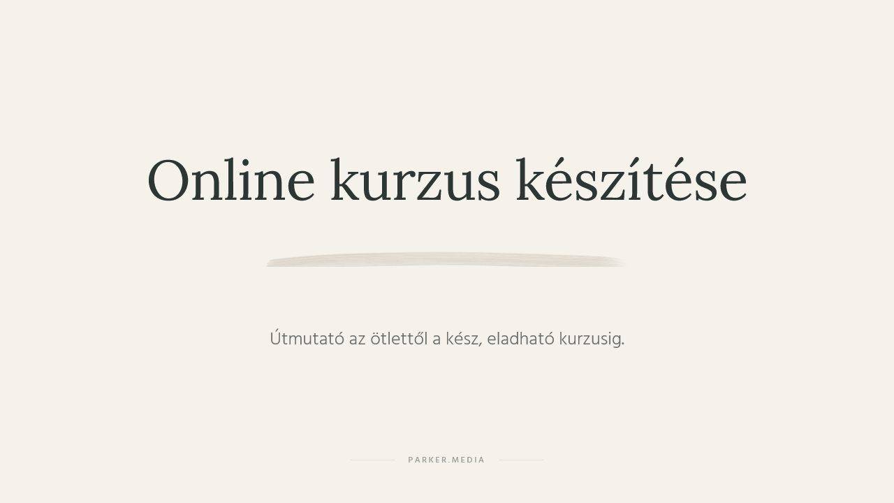 online kurzus készítése