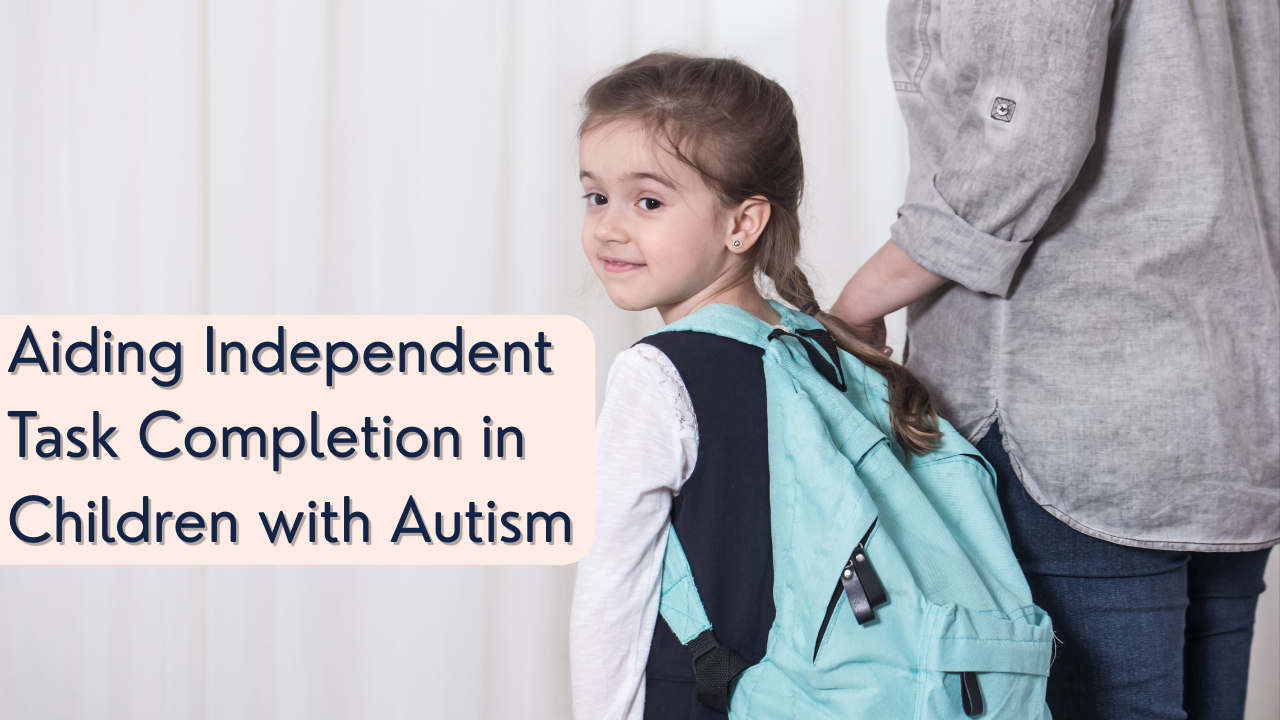 Young girl with autism wearing a backpack.