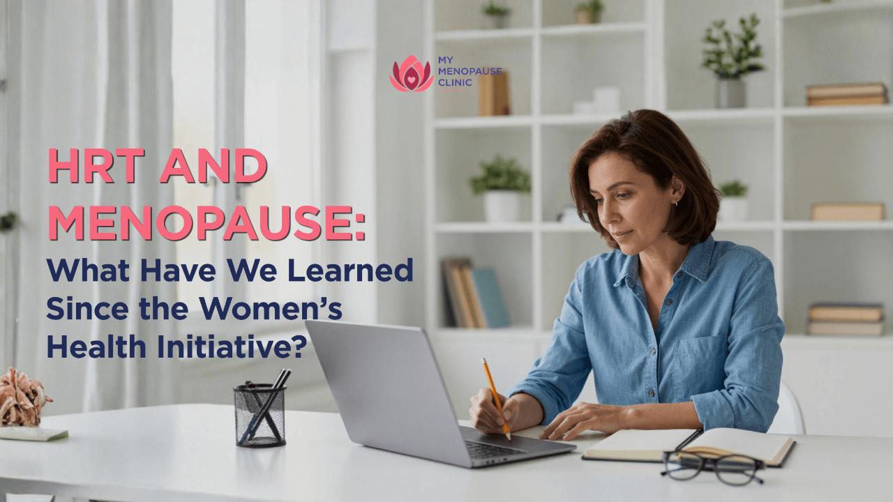 Woman learning about HRT and menopause hormone therapy