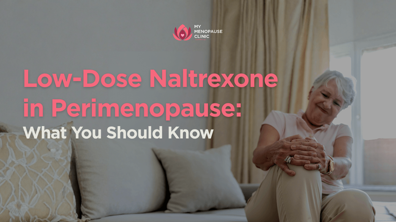 Woman experiencing joint pain while learning about low-dose naltrexone for perimenopause
