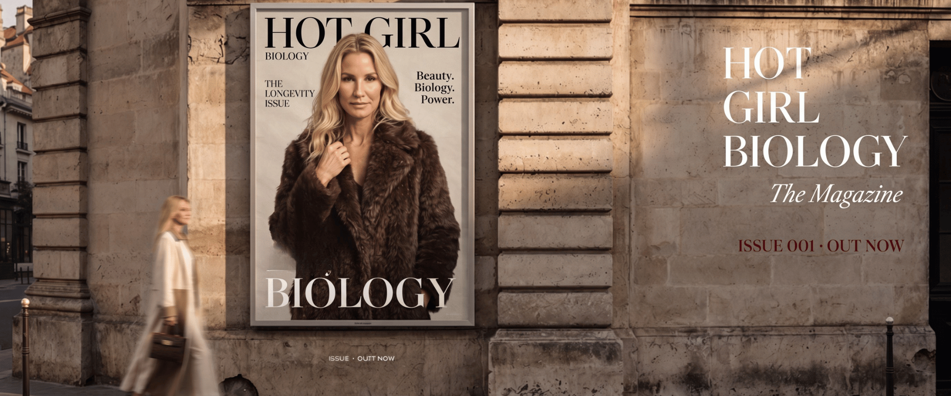 Hot Girl Biology Issue 001 on a billboard in Paris