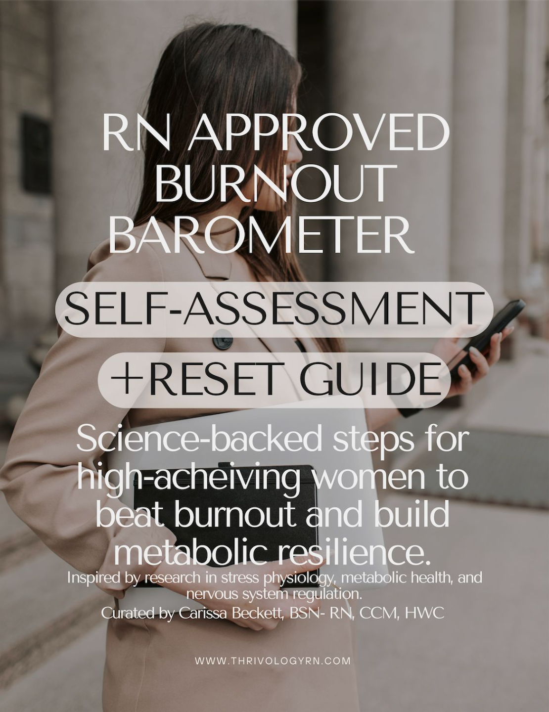 RN-led Burnout Barometer self-assessment guide for high-achieving women experiencing stress, fatigue, and metabolic burnout
