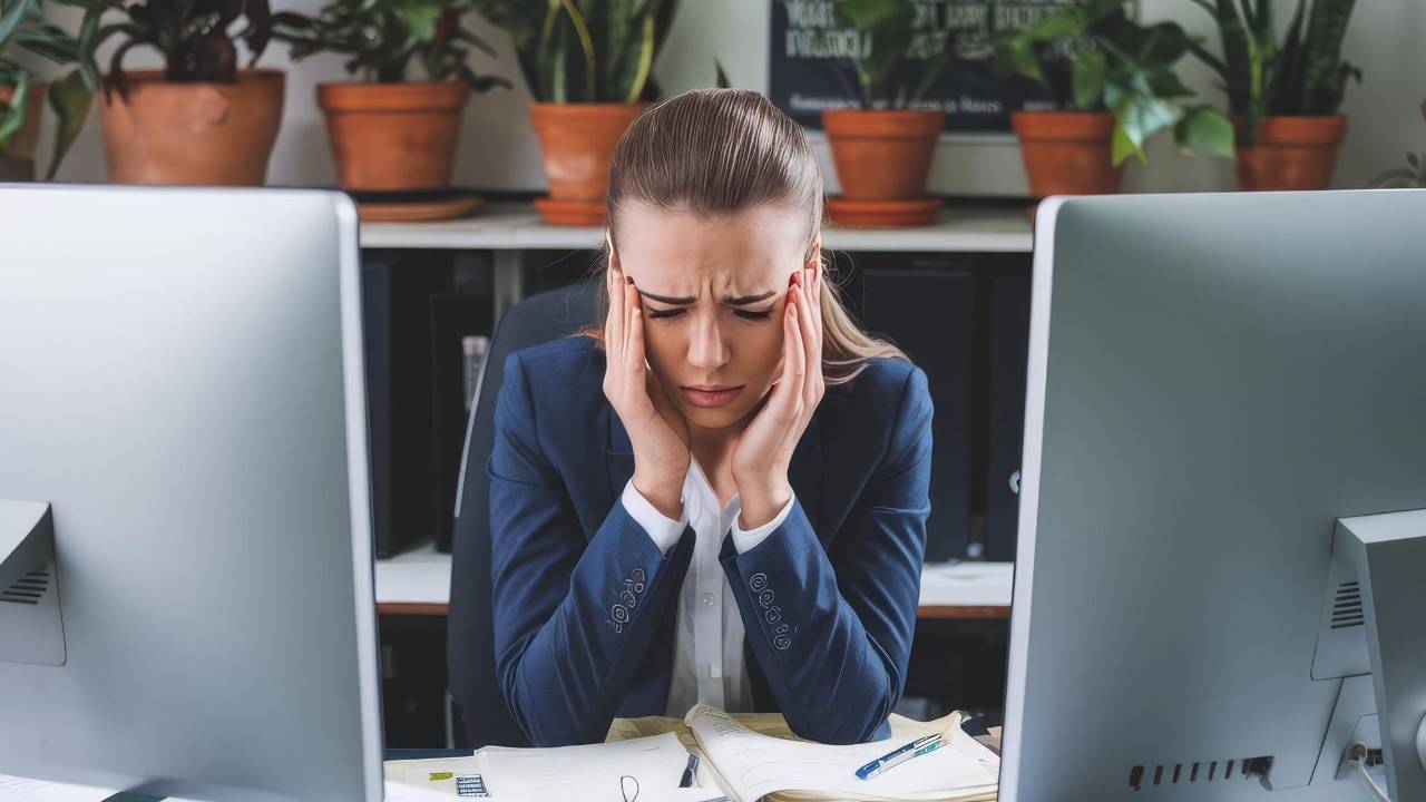 Employee experiencing sustained workplace pressure caused by competing demands and excessive workload