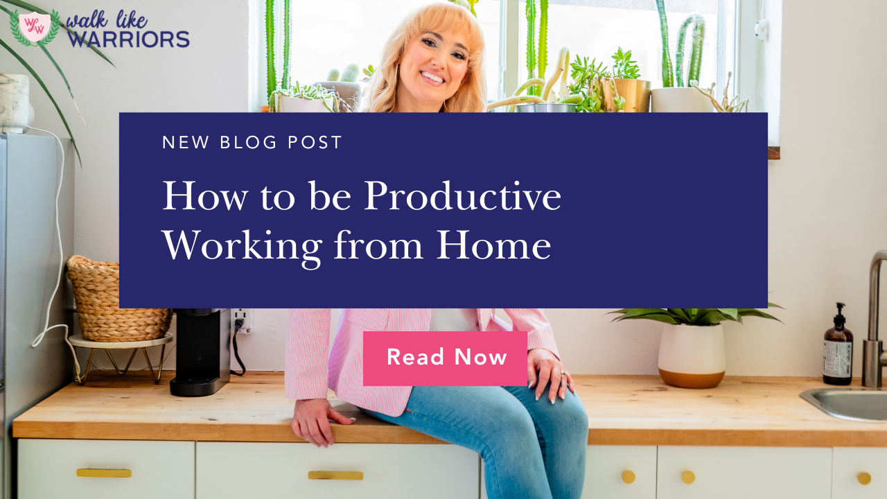 Woman working from home productively with a flexible daily routine and organized workspace