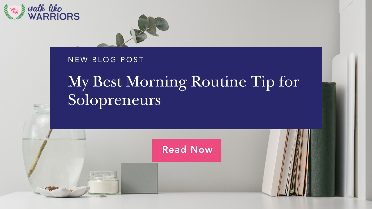 Female solopreneur starting her morning routine with a clean workspace and productive habits