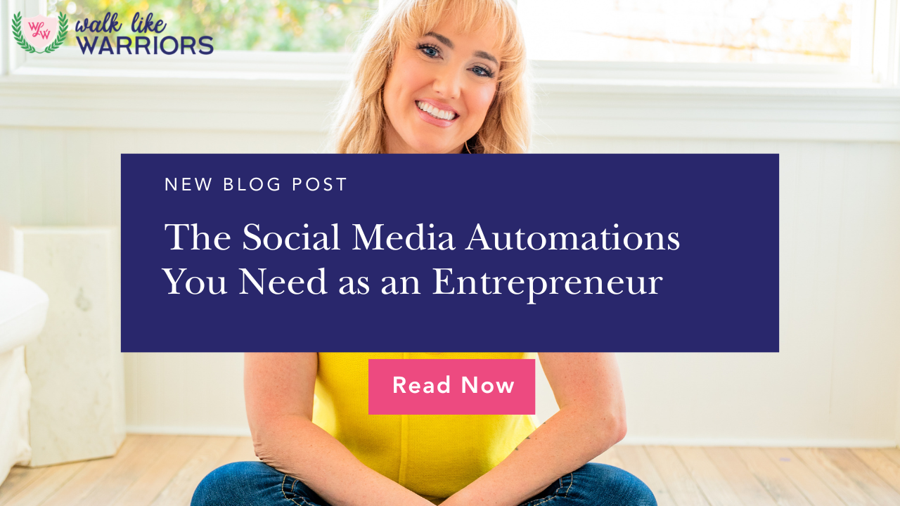 Female entrepreneur using social media automation tools for content creation and business growth
