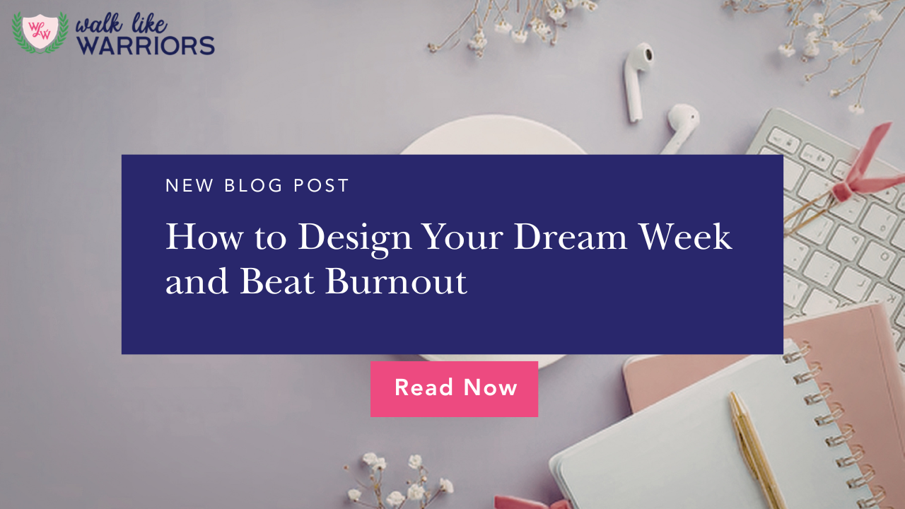 Female entrepreneur planning her ideal weekly schedule for balance and burnout prevention