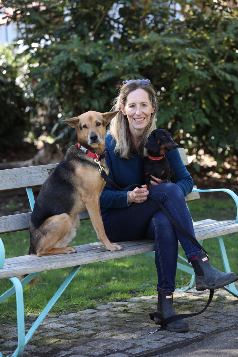 Dog Trainer Rebecca with her two dogs