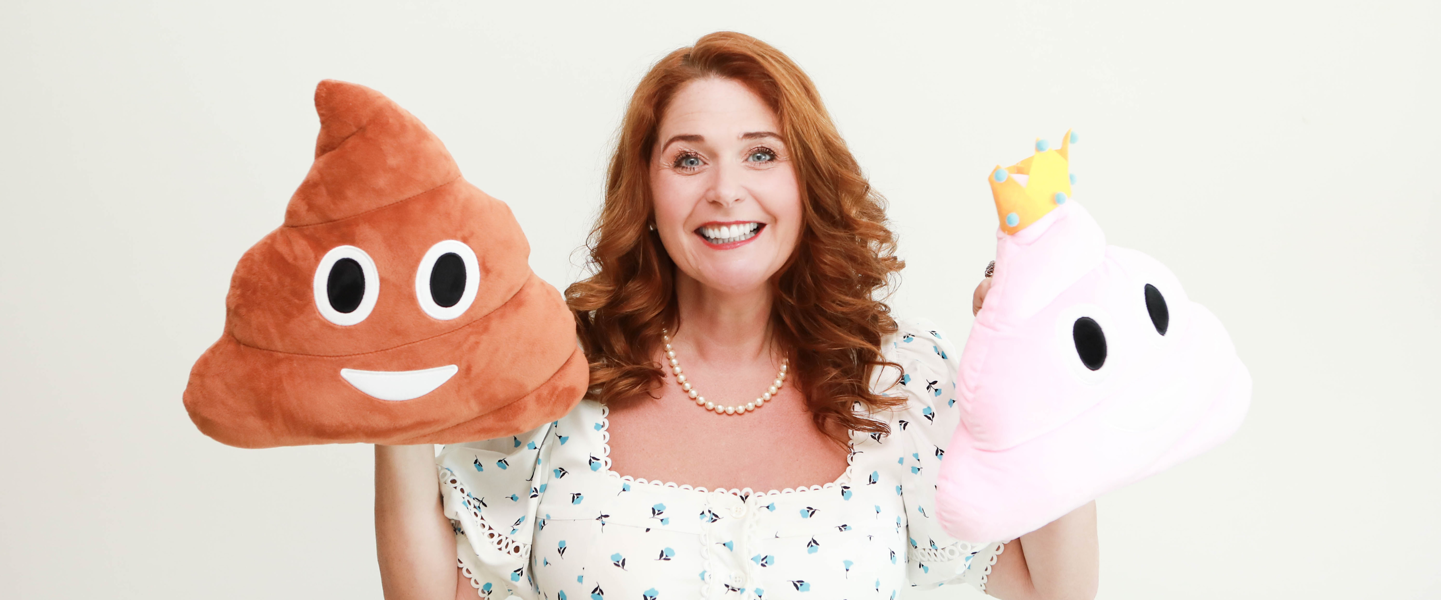 Principal Lisa, The Potty Queen, with her poo cushions
