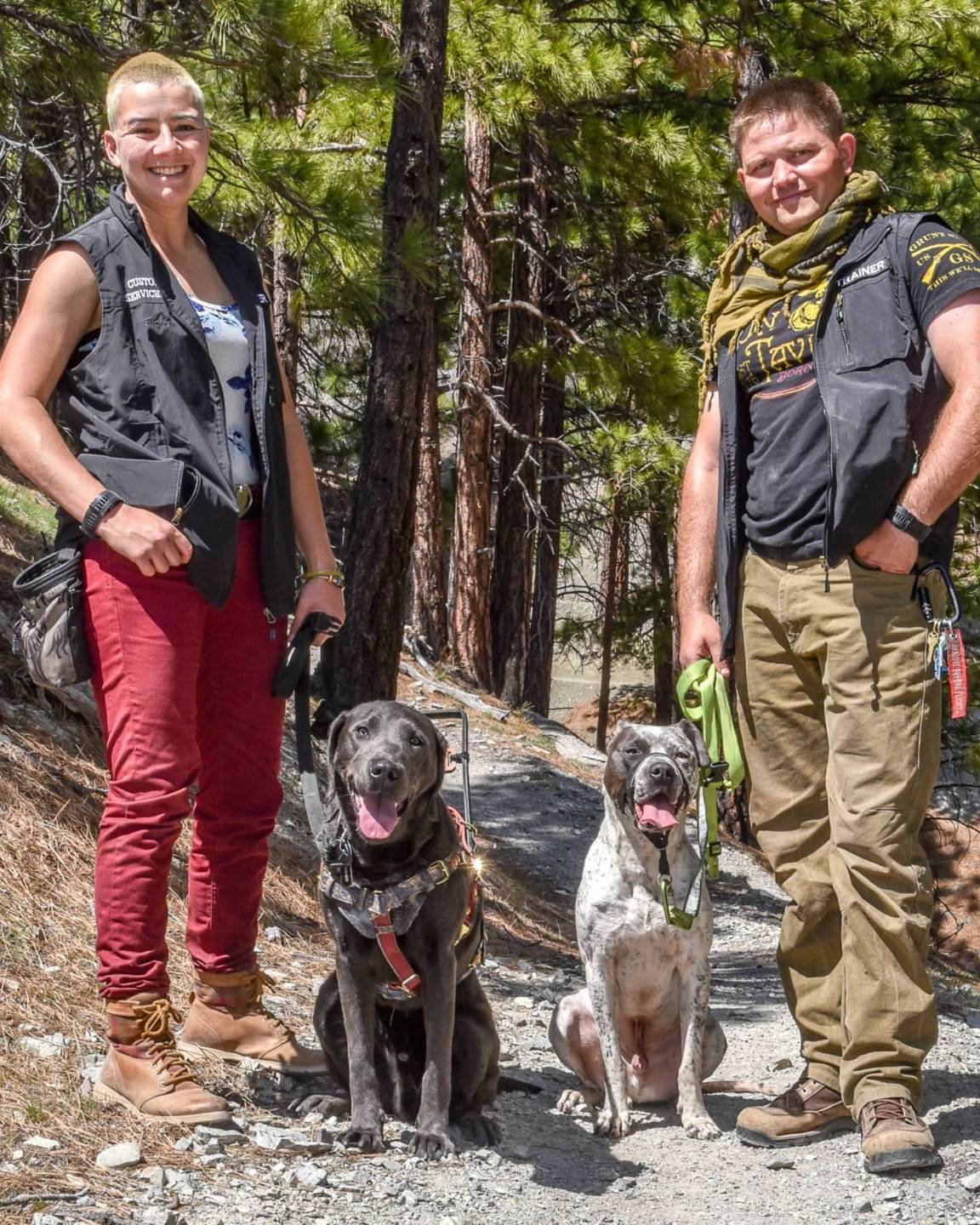 Custom K-9 trainer with a service dog