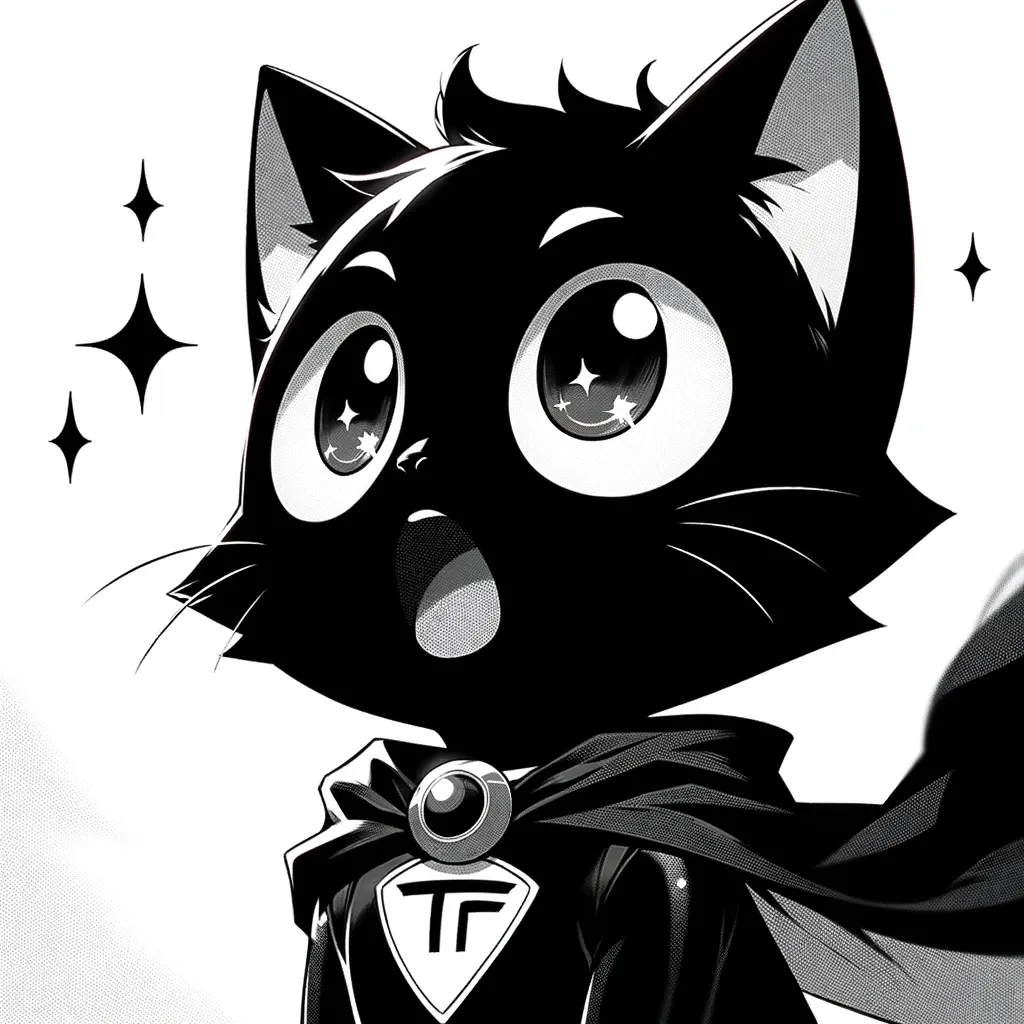 Black Cat Surprized