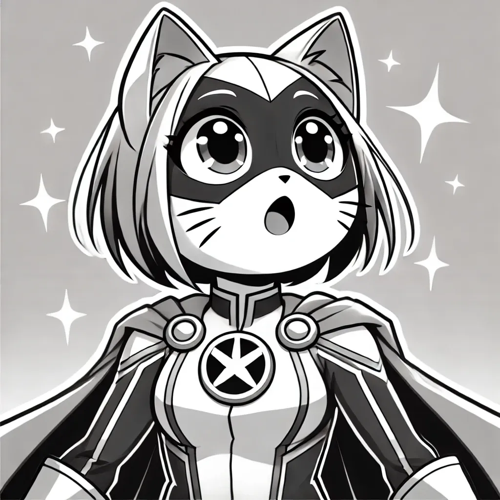 Girl Cat Surprized