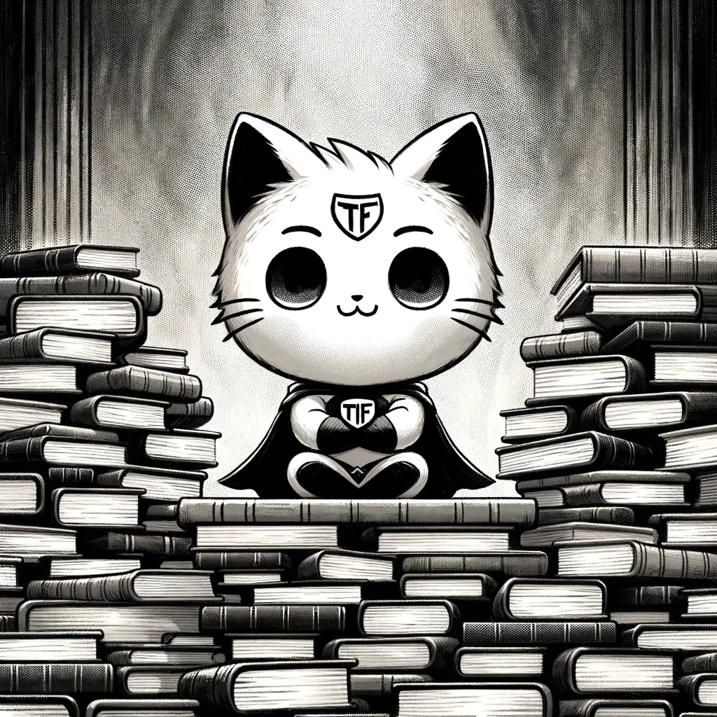 Cat Surrounded By Books