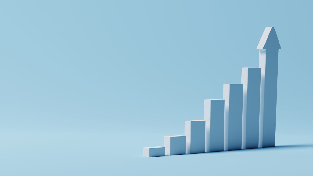Minimal bar graph with upward trend illustrating rising PSA levels and prostate health monitoring