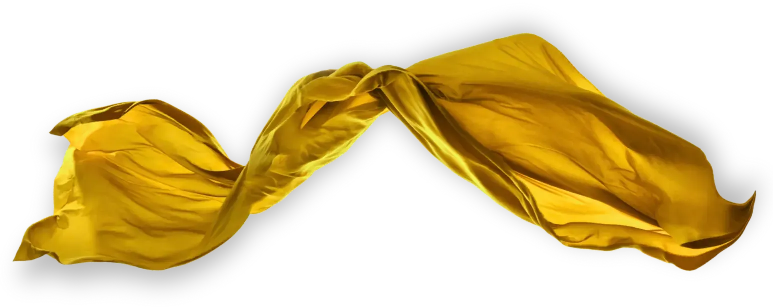 Decorative gold fabric design element