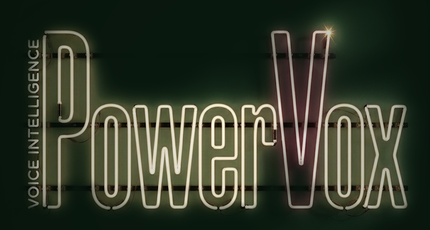 PowerVox Voice Intelligence illuminated sign