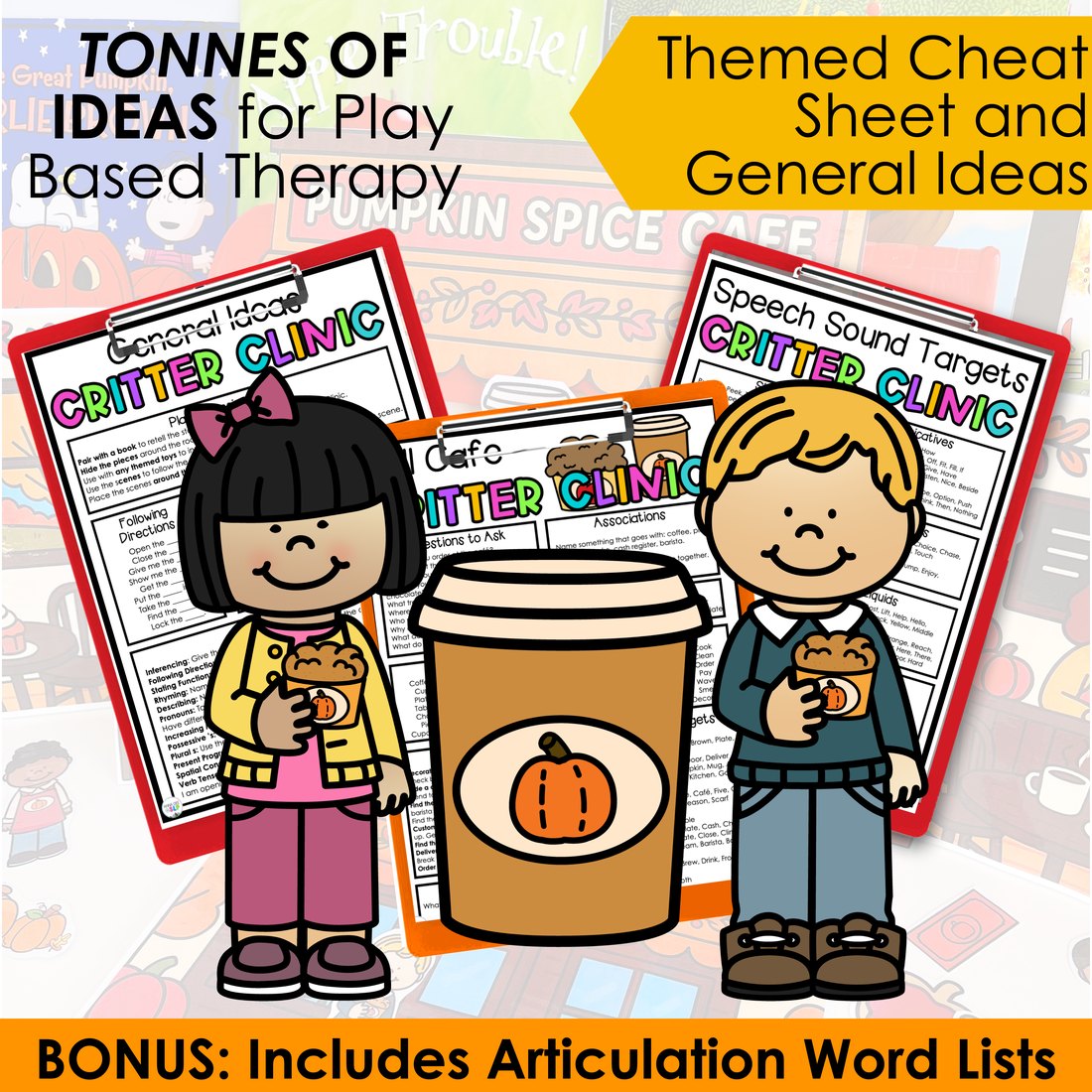 Fall Cafe speech and language cheat sheets