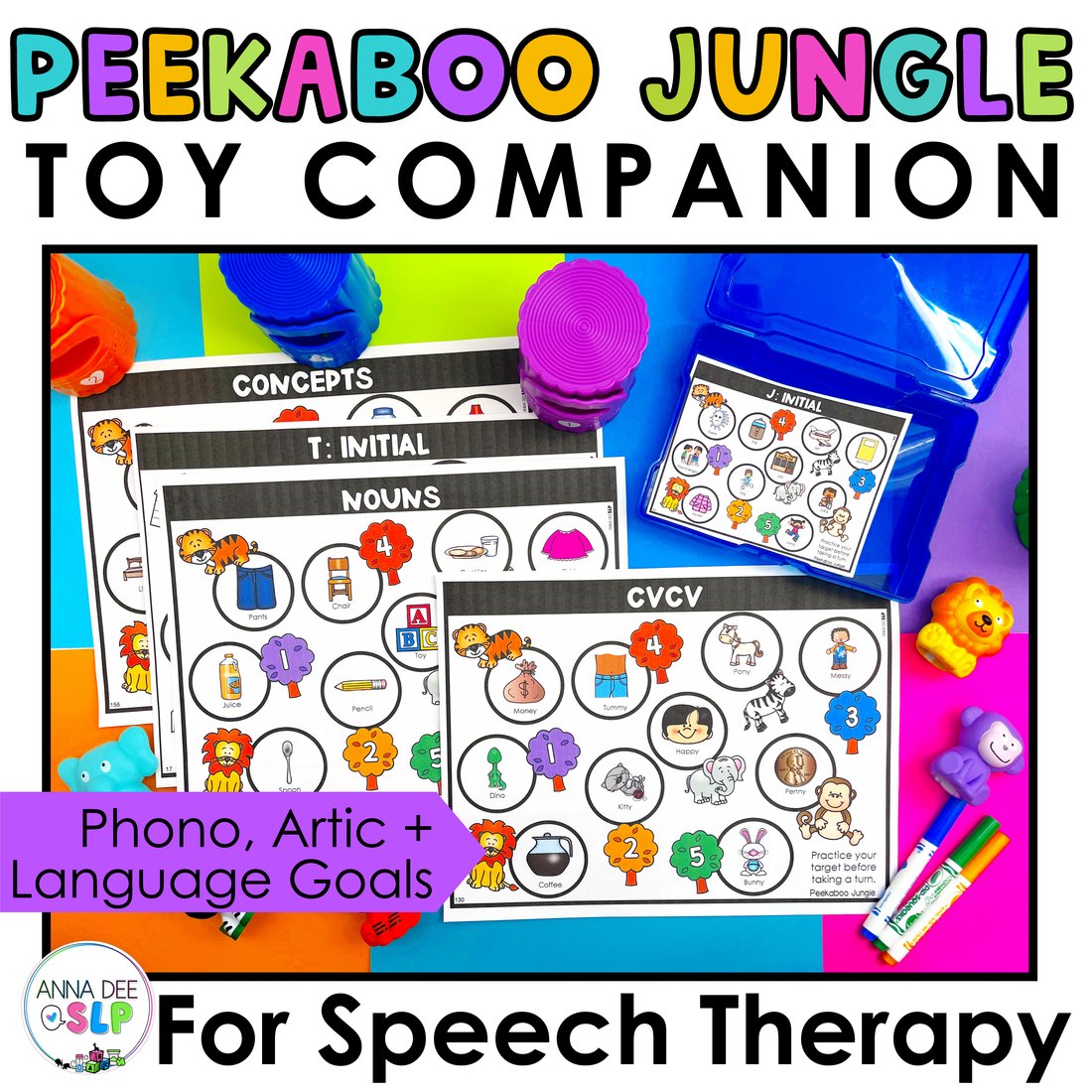 Peek A Boo Jungle Toy Companion for speech therapy