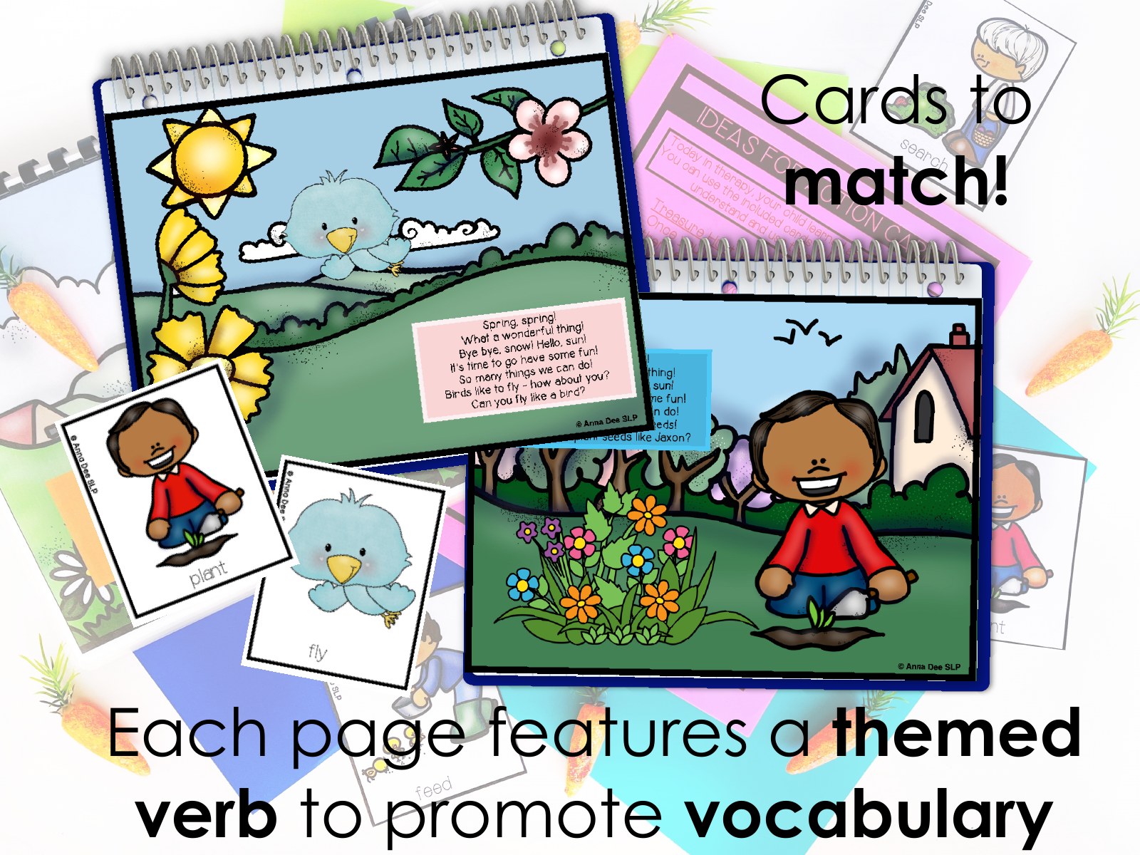 Spring Repetitive Gross Motor Story Book for speech therapy preview page 2