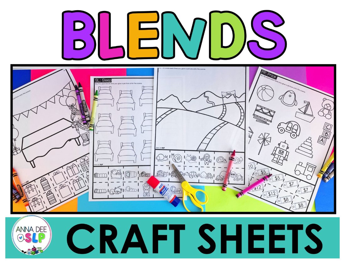Blends Craft Sheets for speech therapy preview page 1