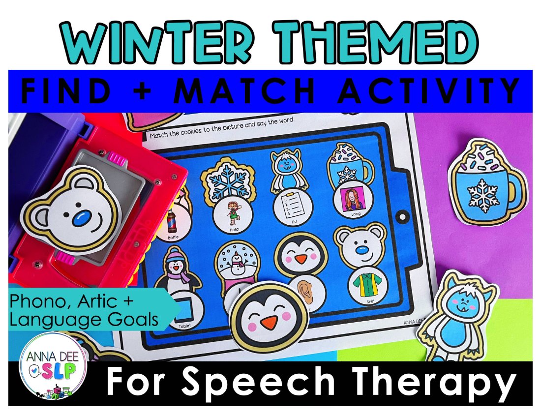Winter say and play activity for speech therapy preview page 1