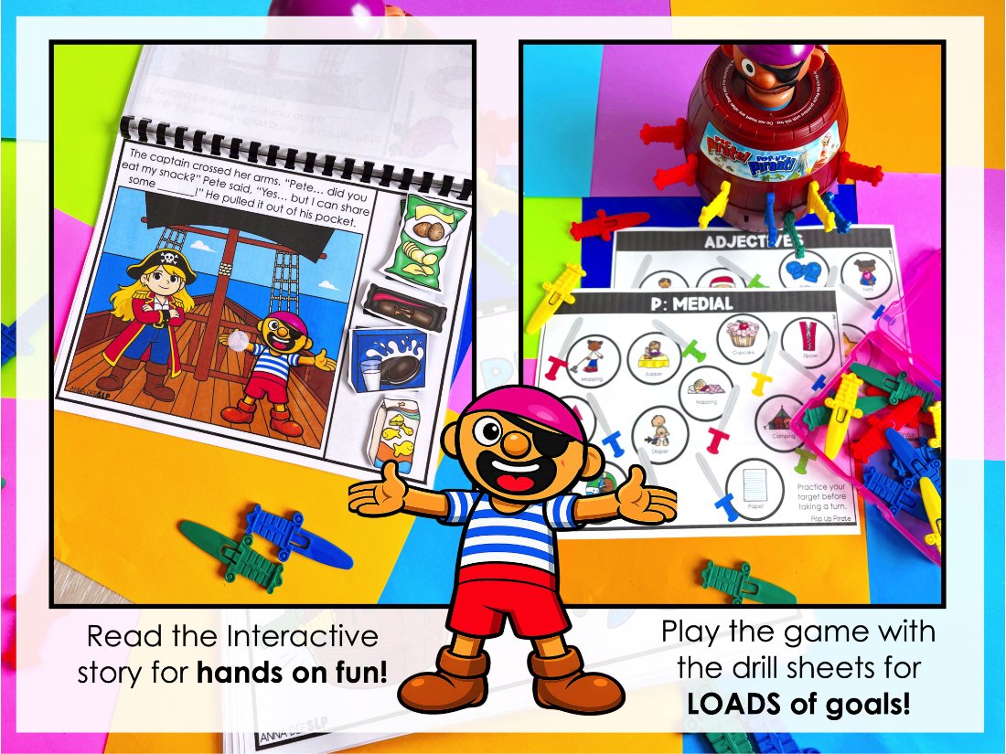 Pop Up Pirate Game Companion Bundle for speech therapy preview page 3