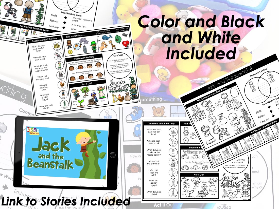 Fairy tale book companions bundle for speech therapy preview page 3