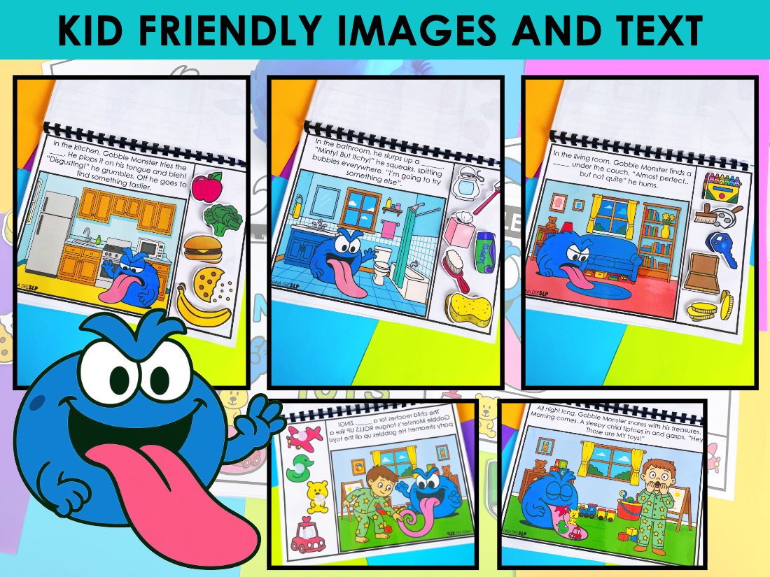 Gobble Monster Interactive Story for speech therapy preview page 4