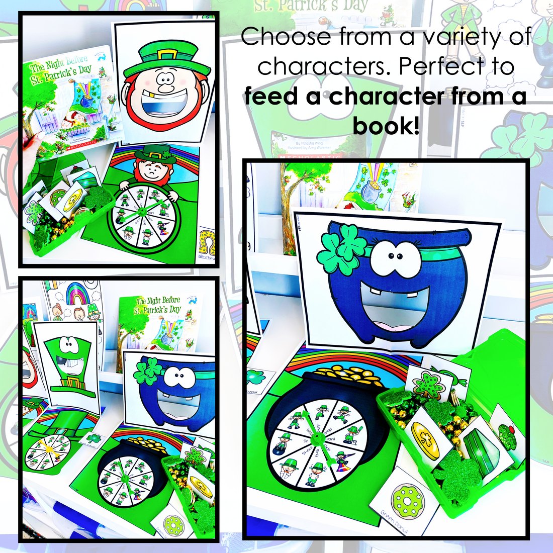St. Patrick's Day Interactive Feeding Game for speech therapy – image 3