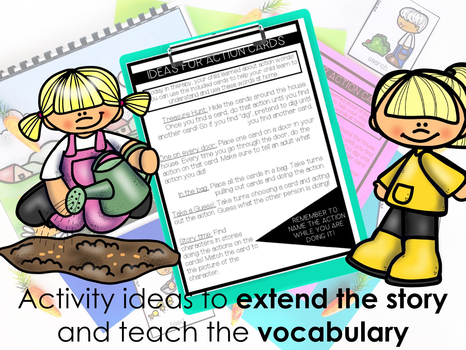 Spring Repetitive Gross Motor Story Book for speech therapy preview page 3