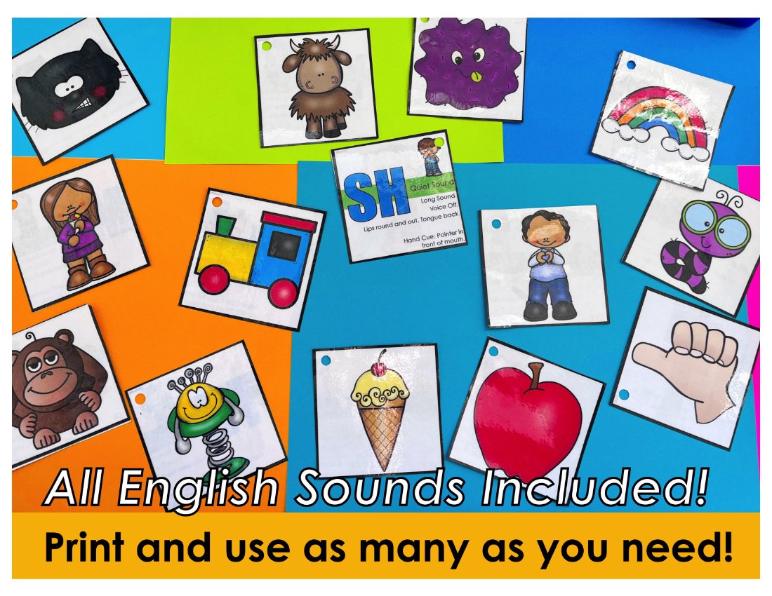 Articulation and Apraxia Sound Cue Cards for speech therapy preview page 2