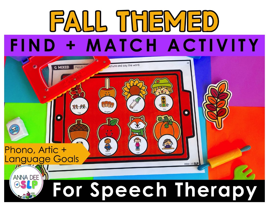 Fall say and play activity for speech therapy preview page 1