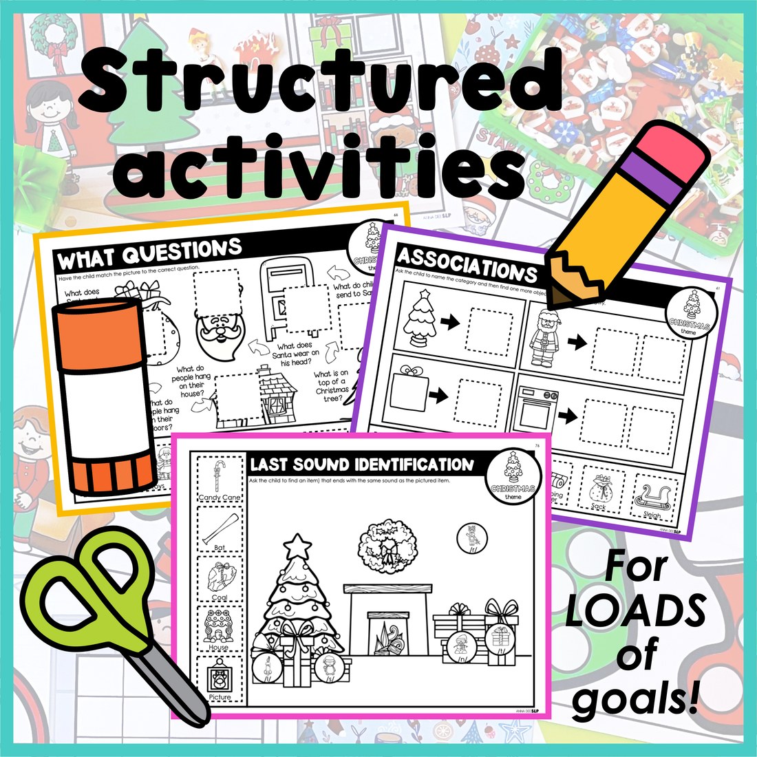 Christmas Activities and Worksheets for speech therapy – image 2
