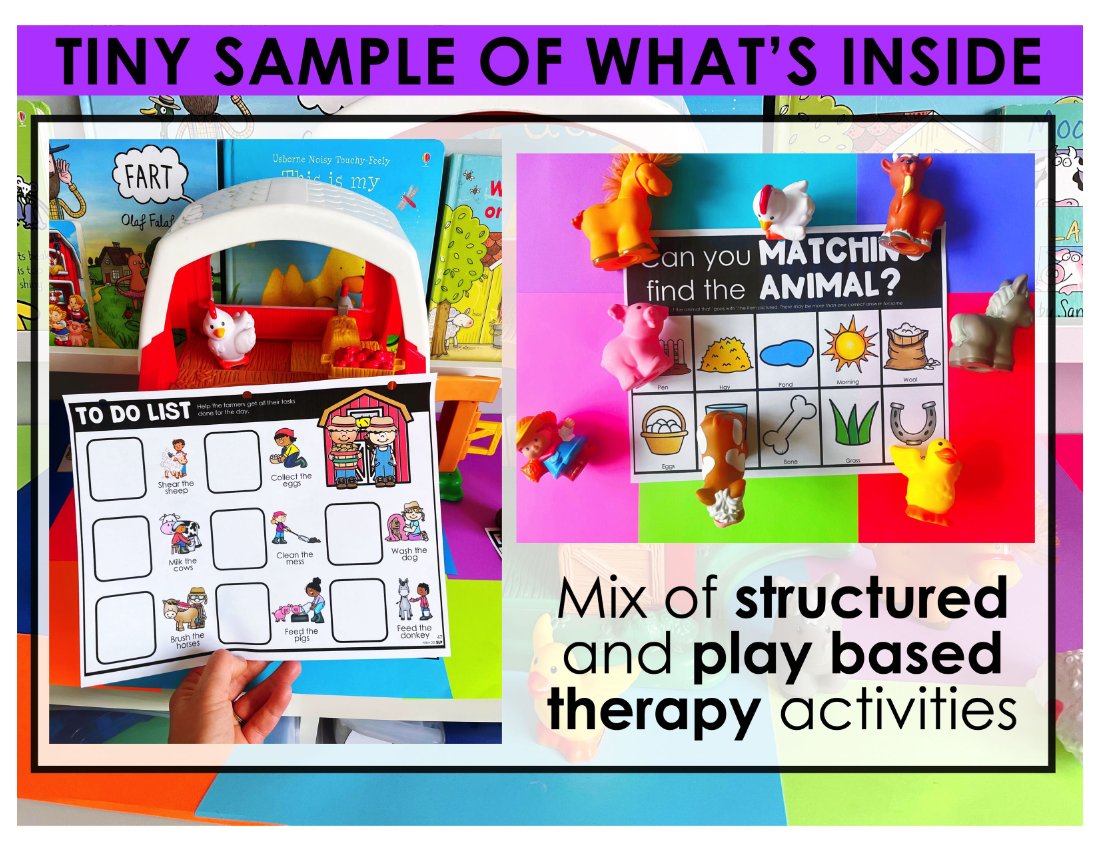 Farm Toy Companion and Activity Sheets for speech therapy preview page 5