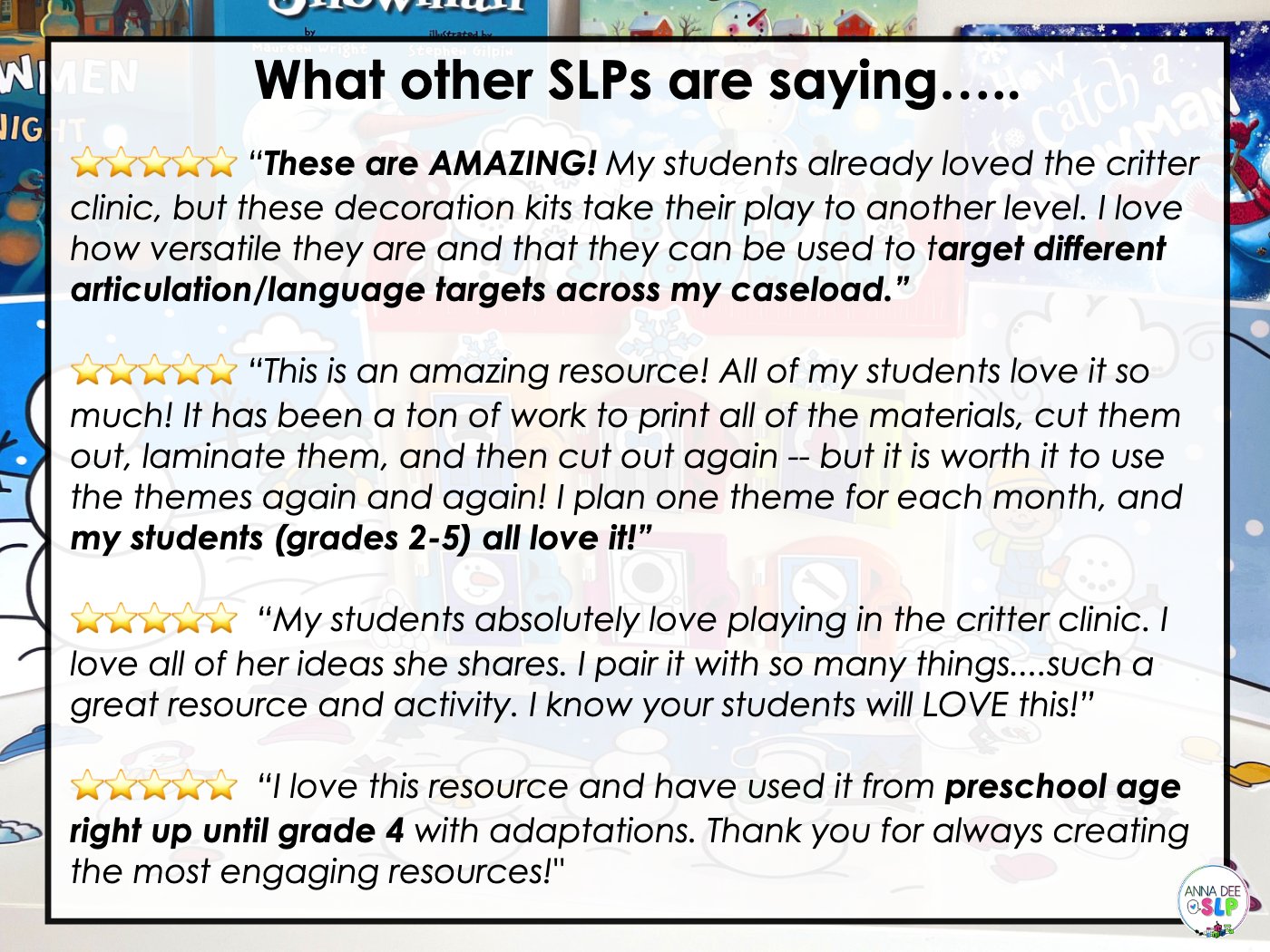 Critter Clinic Winter Bundle for speech therapy preview page 6