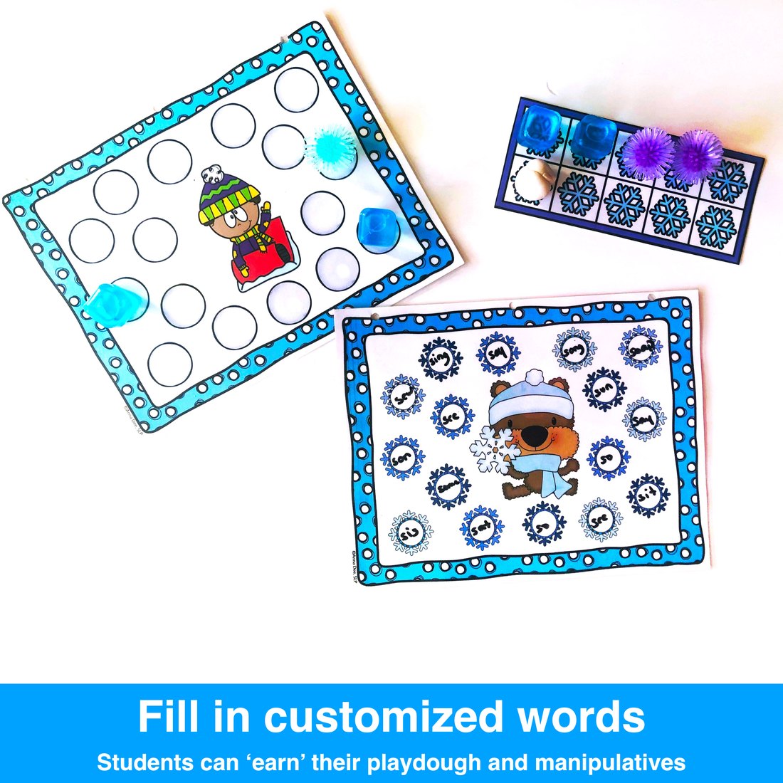 Winter Play Doh Activity for speech therapy – image 4