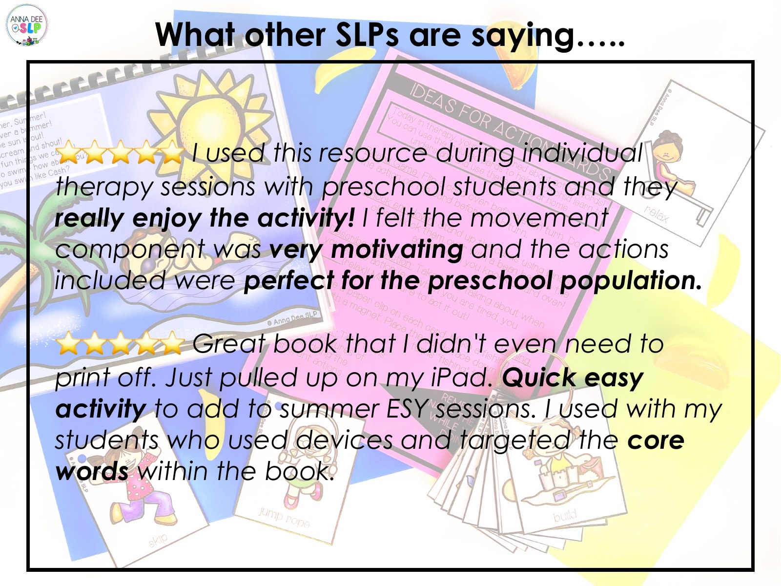 Summer Repetitive Gross Motor Story Book for speech therapy preview page 5