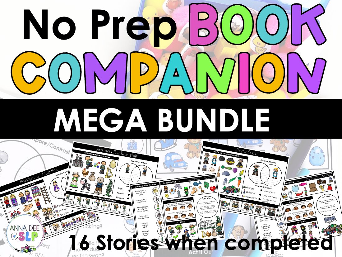 Fairy tale book companions bundle for speech therapy preview page 1
