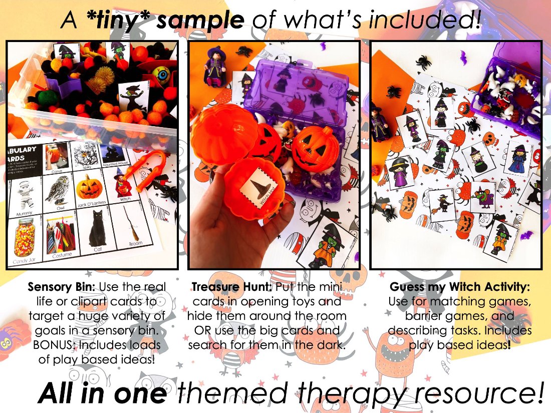Halloween Activities and Worksheets for speech therapy preview page 6