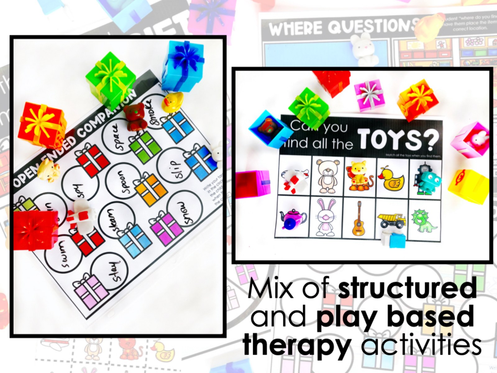 Counting Surprise Presents Toy Companion for speech therapy preview page 2