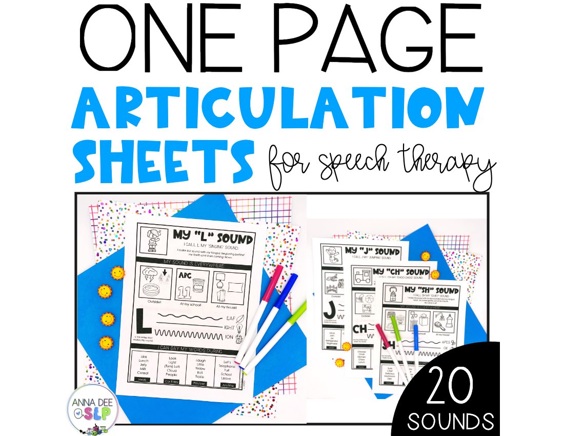 One Page Articulation Carryover Worksheets for speech therapy preview page 1