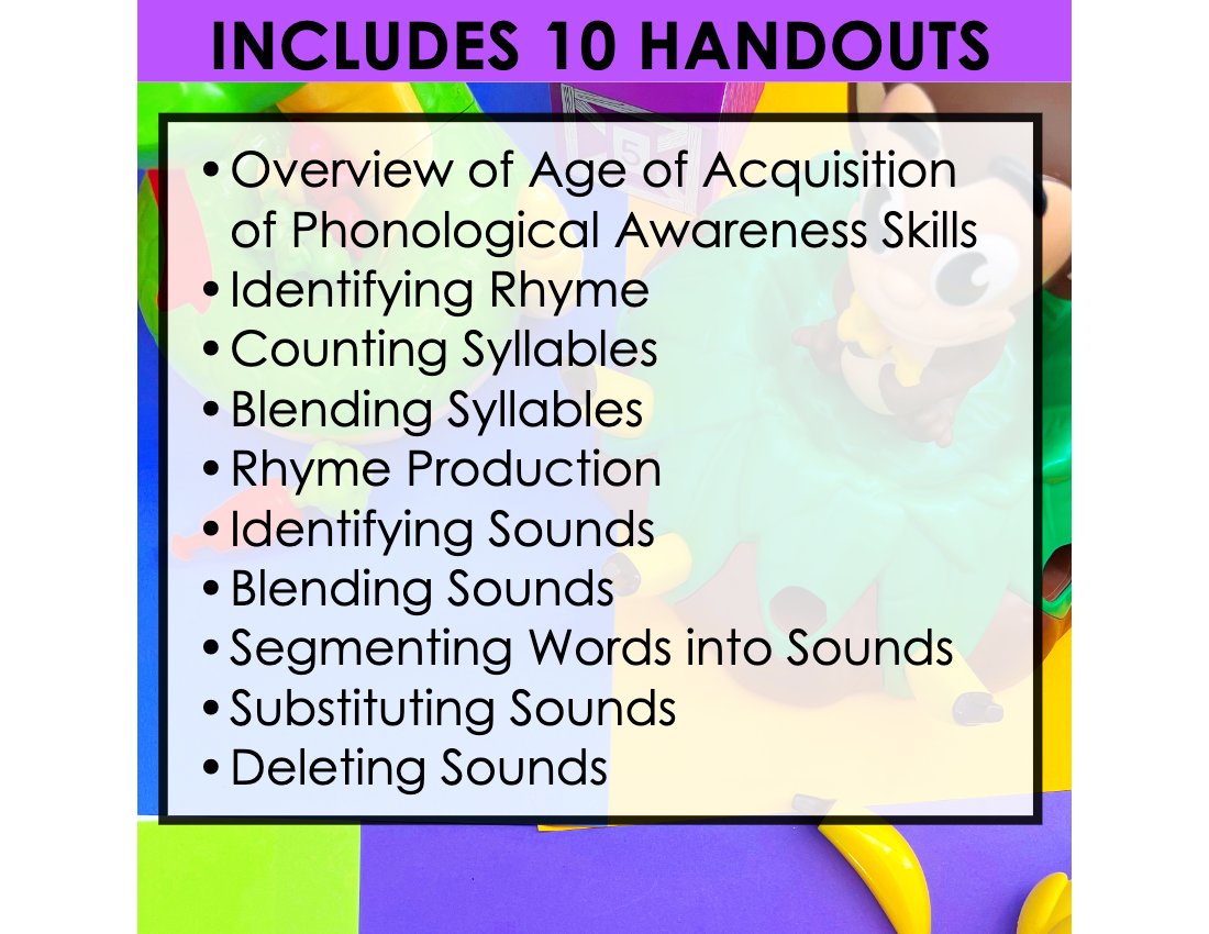 Phonological Awareness Handouts for speech therapy preview page 4
