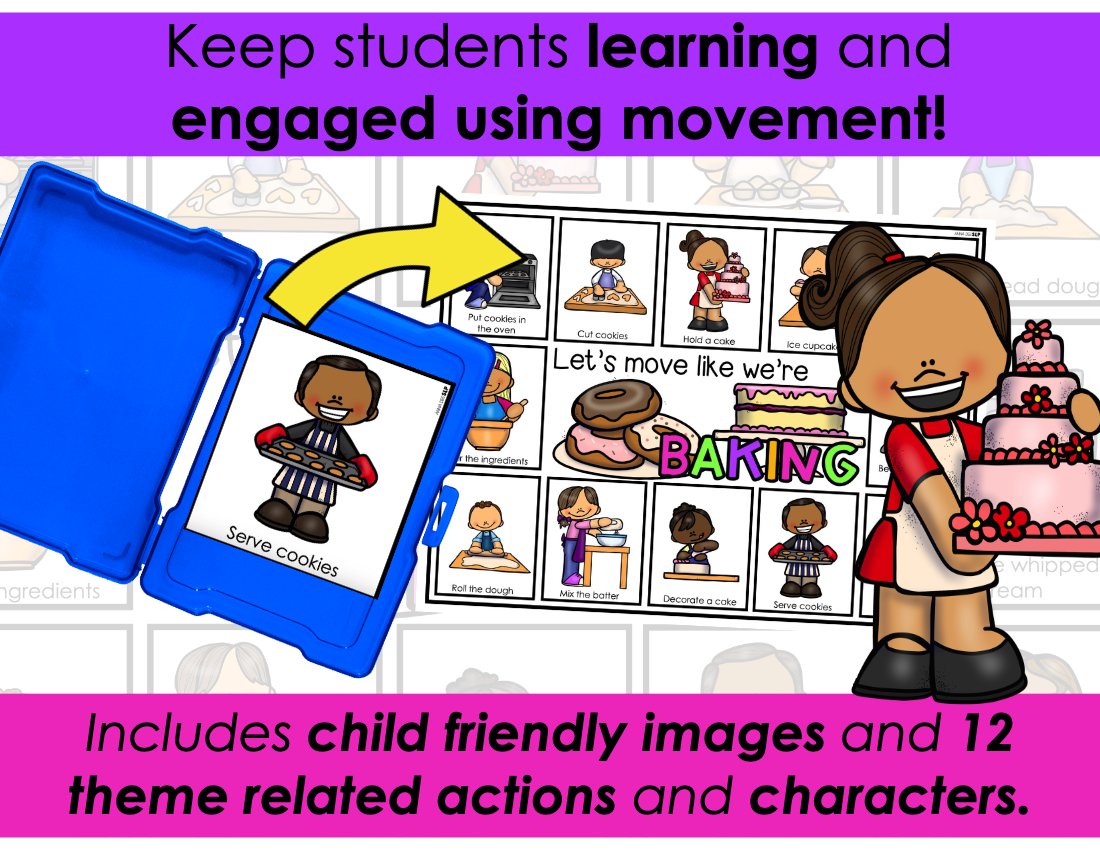 Baking movement cards for speech therapy preview page 3