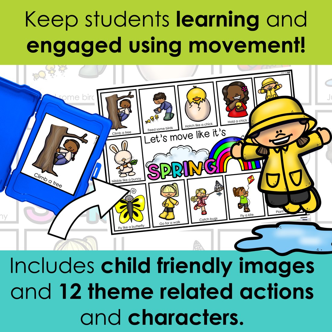 Spring movement cards for speech therapy – image 3