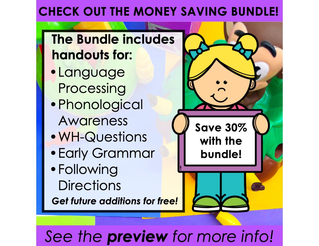 WH Questions Handouts for speech therapy preview page 4