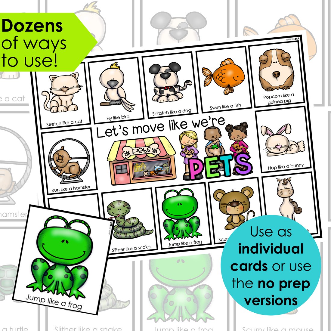 Pet movement cards for speech therapy – image 2