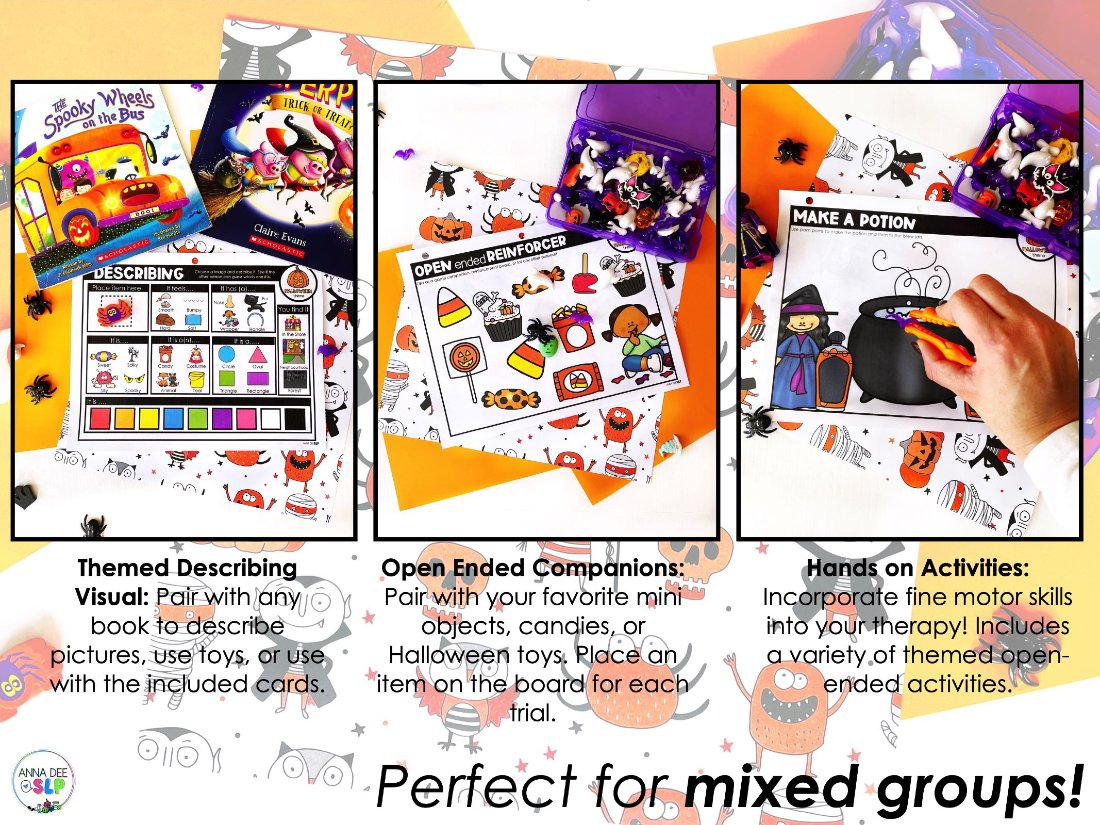 Halloween Activities and Worksheets for speech therapy preview page 5