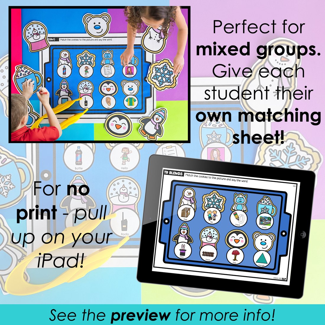 Winter say and play activity for speech therapy – image 3