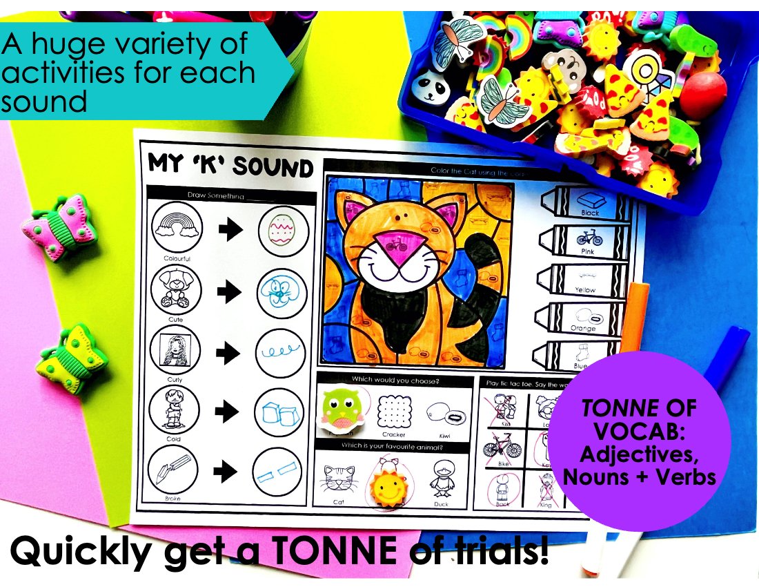 Articulation Worksheets for speech therapy preview page 2