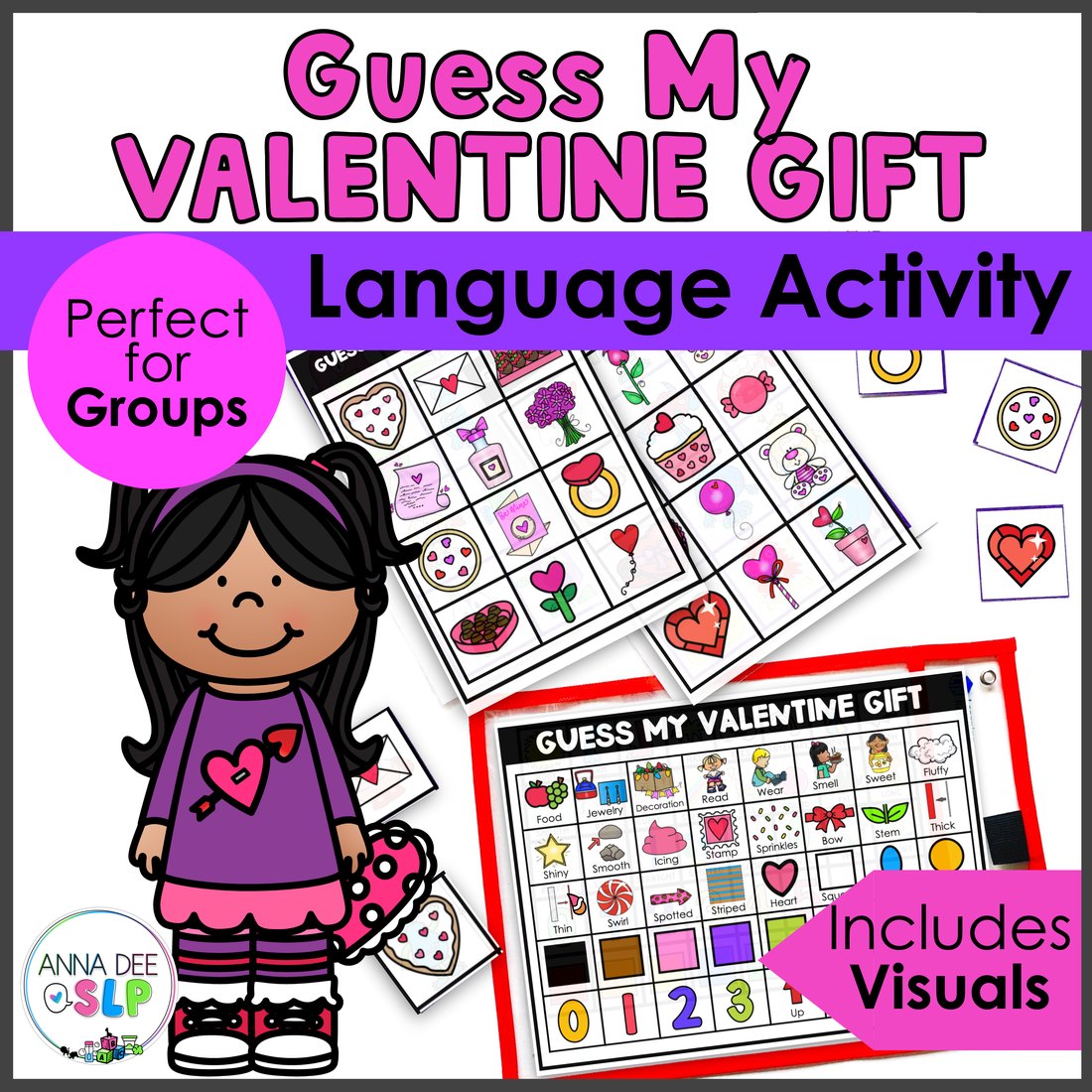 Valentine's Day Describing Game for speech therapy